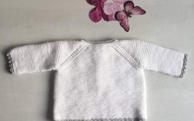 Jersey de tricot con ganchillo para bebé en varias tallas