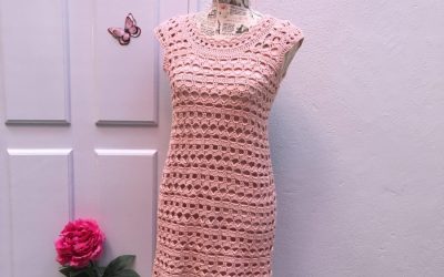 Vestido de ganchillo Romántico en rosa