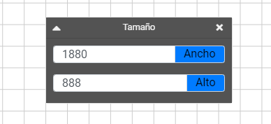 Tamaño de área de trabajo